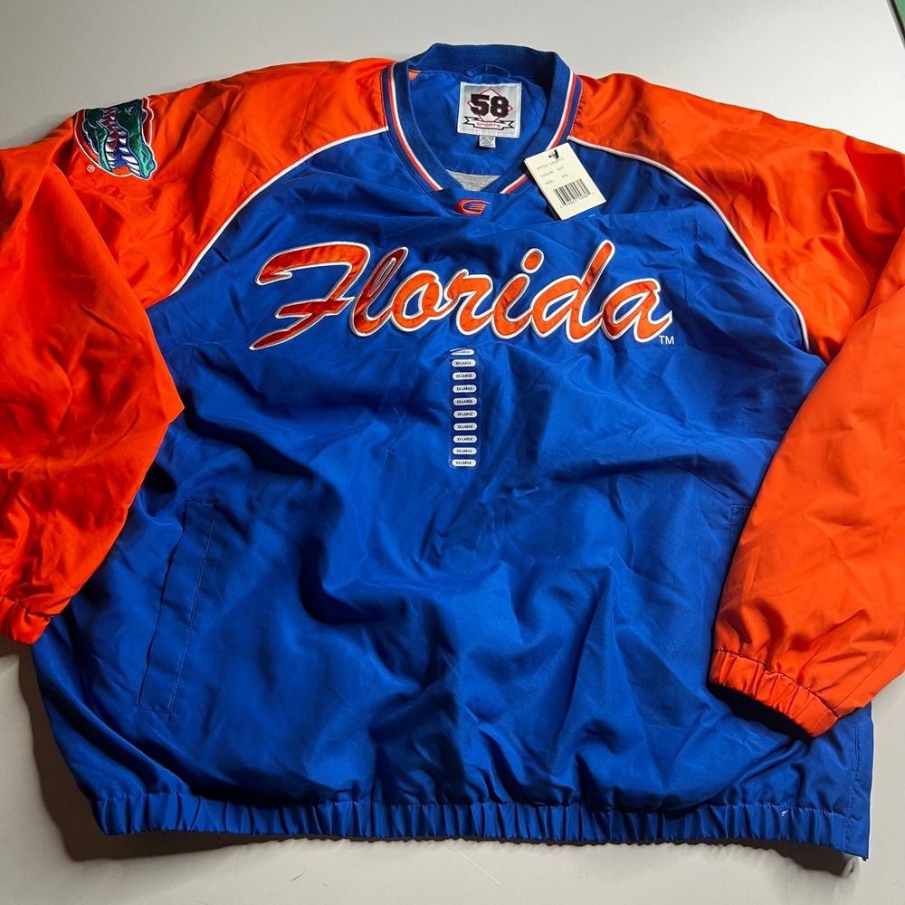58 Sports Florida Gators Windbreaker Pullover Blue Orange XXL LA62P573 NWT
